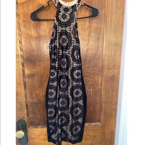 Black lace dress with collar
